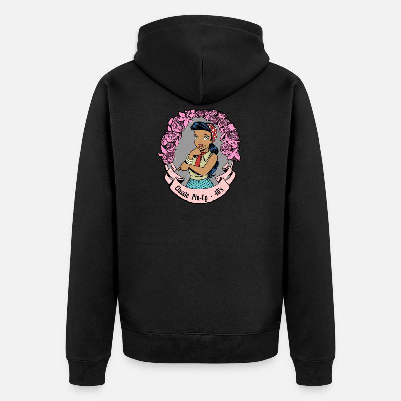 Pin Up Classic - Veste à capuche bio Premium Unisexe - noir