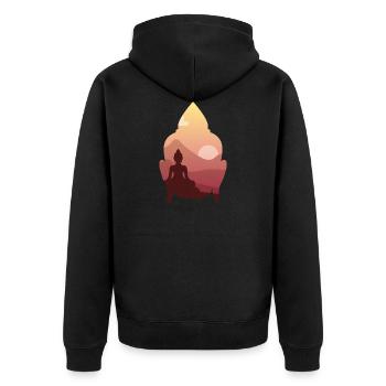 Tête de Bouddha Shiva - Veste à capuche bio Premium Unisexe - noir - Dos - Nico (187cm)