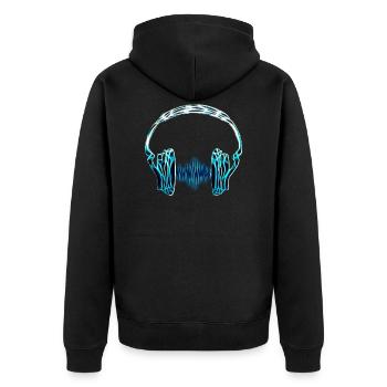 Wave Casque / écouteurs fréquence de la musique - Veste à capuche bio Premium Unisexe - noir - Dos - Nico (187cm)