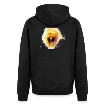 bear Bär BÄR bear T-shirt - Unisex Premium Bio Zip Hoodie - Schwarz - Hinten - Nico (187cm)