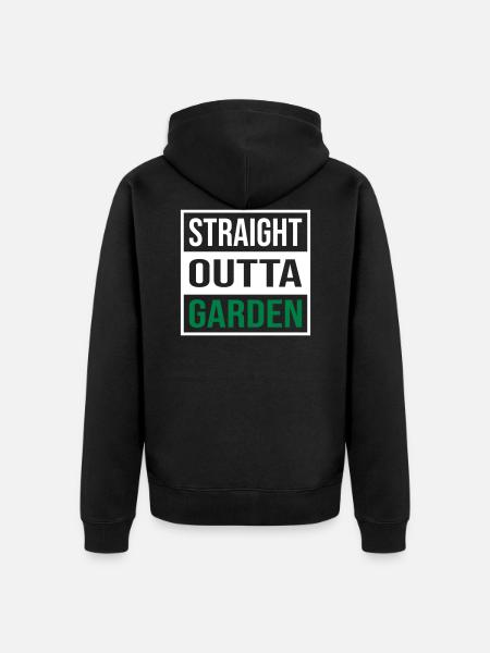 Straight Outta Garden - Unisex Premium Bio Zip Hoodie - Schwarz