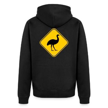 Emu - Unisex Premium Organic Zip Hoodie - black - Back - Nico (187cm)