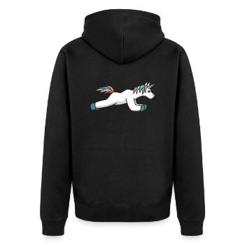 Unicorn Training Fitness Cadeau Gym Sport Studio - Veste à capuche bio Premium Unisexe - noir - Dos - Nico (187cm)