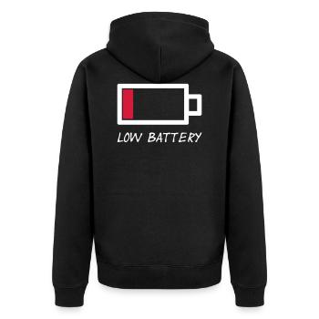 batterie faible - vecteur épuisé par batterie faible - Veste à capuche bio Premium Unisexe - noir - Dos - Nico (187cm)