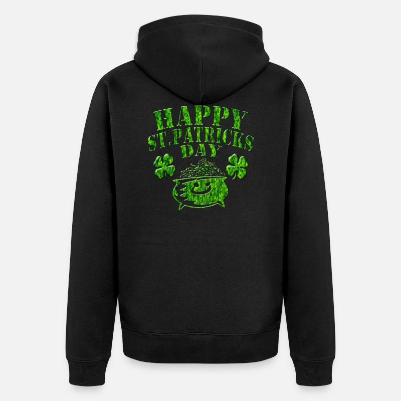 St Patricks Day - Veste à capuche bio Premium Unisexe - noir