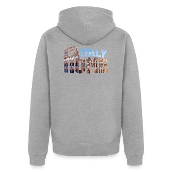 Rom Souvenir Kolosseum Italien Typografie Arena - Unisex Premium Bio Zip Hoodie - Grau meliert - Hinten - Nico (187cm)