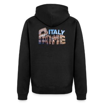 Arène de typographie Italie Rome Coliseum - Veste à capuche bio Premium Unisexe - noir - Dos - Nico (187cm)