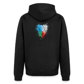 Bison head Bizon head, Bisonkopf, Głowa Żubra Żubr - Unisex Premium Bio Zip Hoodie - Schwarz - Hinten - Nico (187cm)