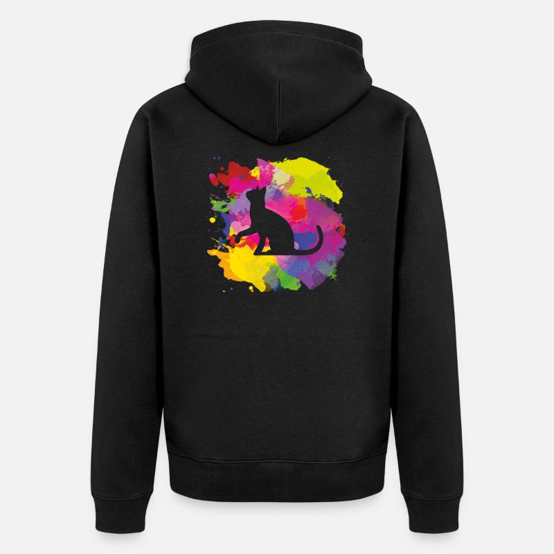 chat - Veste à capuche bio Premium Unisexe - noir