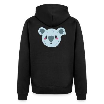 Koala bear - Unisex Premium Organic Zip Hoodie - black - Back - Nico (187cm)