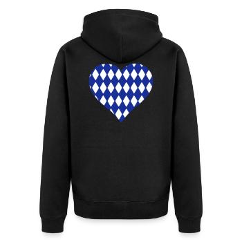 Drapeau Bayern en forme de coeur J'adore le cadeau de Bavière - Veste à capuche bio Premium Unisexe - noir - Dos - Nico (187cm)