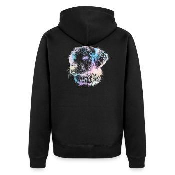 Chien coloré silhouette abstraite chien - Veste à capuche bio Premium Unisexe - noir - Dos - Nico (187cm)
