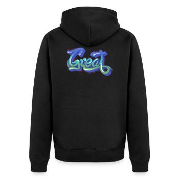 grand - Veste à capuche bio Premium Unisexe - noir - Dos - Nico (187cm)