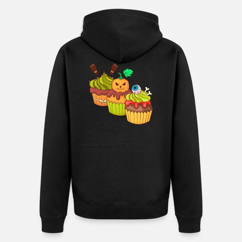 Gâteau au muffin Halloween - Veste à capuche bio Premium Unisexe - noir