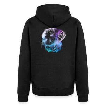 Galaxy silhouette de chien abstrait - Veste à capuche bio Premium Unisexe - noir - Dos - Nico (187cm)
