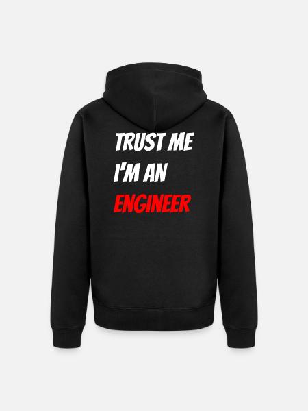 engineer - Unisex Premium Organic Zip Hoodie - black