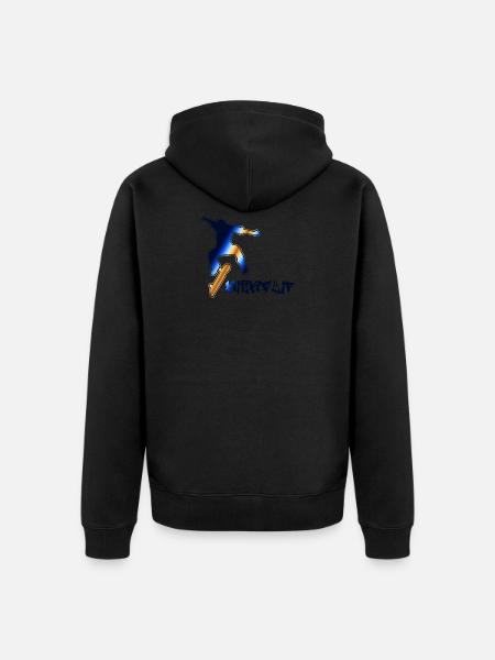 Skateboarder, kickflip on a skateboard - Unisex Premium Organic Zip Hoodie - black