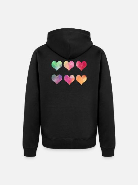 Herzen - Unisex Premium Bio Zip Hoodie - Schwarz