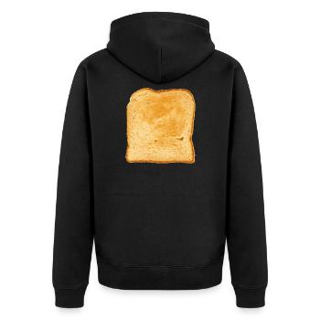 Toast ...Einfach nur Toast - Unisex Premium Bio Zip Hoodie - Schwarz - Hinten - Nico (187cm)