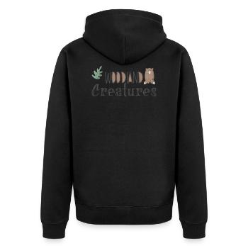 Forest dweller saying text nature home gift - Unisex Premium Organic Zip Hoodie - black - Back - Nico (187cm)