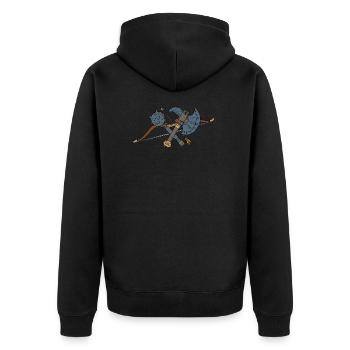 Viking weapons Vikings - Unisex Premium Organic Zip Hoodie - black - Back - Nico (187cm)
