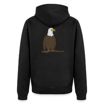 Adler - Unisex Premium Bio Zip Hoodie - Schwarz - Hinten - Nico (187cm)