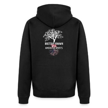 British Grown with American roots Royaume-Uni USA Famille - Veste à capuche bio Premium Unisexe - noir - Dos - Nico (187cm)