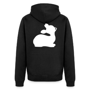 rehkitz bambi - Unisex Premium Bio Zip Hoodie - Schwarz - Hinten - Nico (187cm)