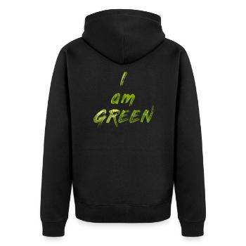 Je suis vert - Veste à capuche bio Premium Unisexe - noir - Dos - Nico (187cm)