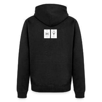 hy periodic table programming nerd - Unisex Premium Organic Zip Hoodie - black - Back - Nico (187cm)