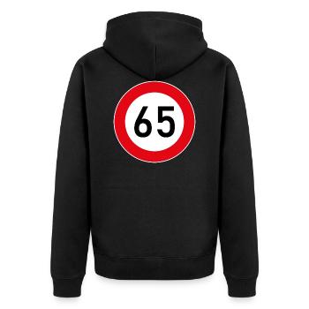 65 pension - Veste à capuche bio Premium Unisexe - noir - Dos - Nico (187cm)