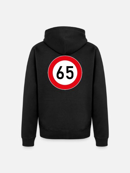 65 pension - Unisex Premium Organic Zip Hoodie - black