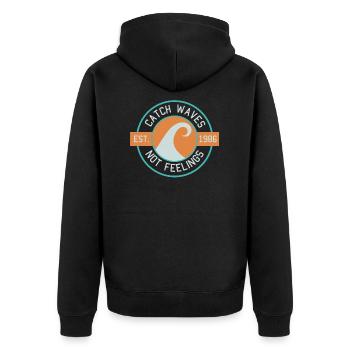 Cadeau surfdude surfergirl surferboy surfeur - Veste à capuche bio Premium Unisexe - noir - Dos - Nico (187cm)