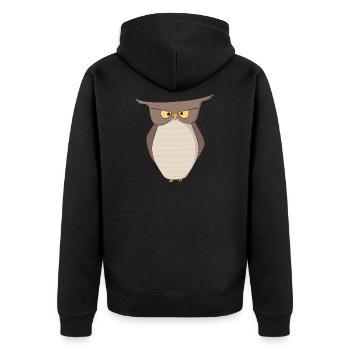 Owl Owl night owl wisdom nature home gift - Unisex Premium Organic Zip Hoodie - black - Back - Nico (187cm)