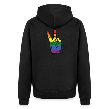 Paix LGBT - Veste à capuche bio Premium Unisexe - noir - Dos - Nico (187cm)