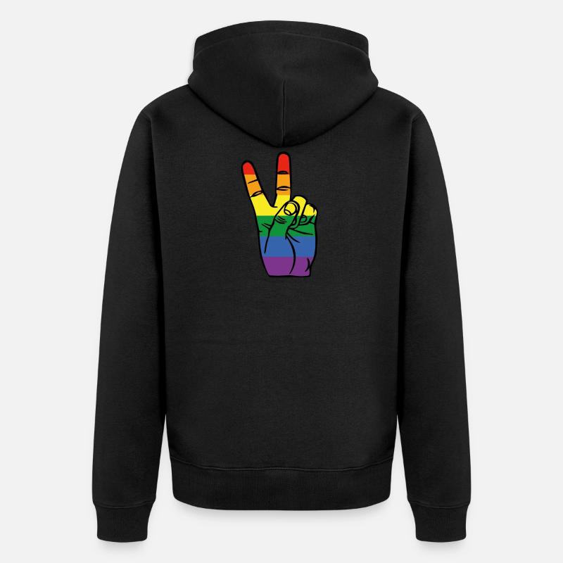 Paix LGBT - Veste à capuche bio Premium Unisexe - noir