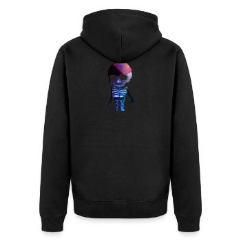 skeleton - Unisex Premium Organic Zip Hoodie - black - Back - Nico (187cm)