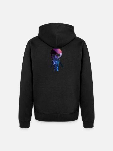 skeleton - Unisex Premium Organic Zip Hoodie - black