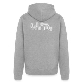 badminton - Veste à capuche bio Premium Unisexe - gris chiné - Dos - Nico (187cm)