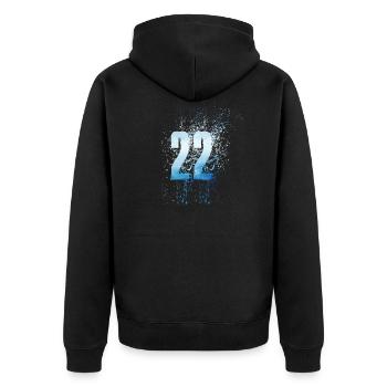 22 - Unisex Premium Organic Zip Hoodie - black - Back - Nico (187cm)