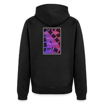 Piano piano clavier cadeau pianiste musicien - Veste à capuche bio Premium Unisexe - noir - Dos - Nico (187cm)