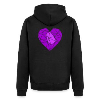 Coeur violet - Veste à capuche bio Premium Unisexe - noir - Dos - Nico (187cm)
