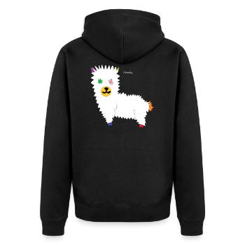 Funky Lama - Veste à capuche bio Premium Unisexe - noir - Dos - Nico (187cm)