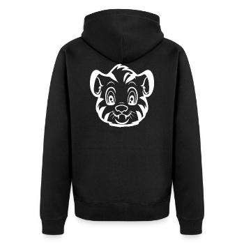 Baby tiger face - Unisex Premium Organic Zip Hoodie - black - Back - Nico (187cm)