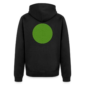 Circle Green - Unisex Premium Organic Zip Hoodie - black - Back - Nico (187cm)