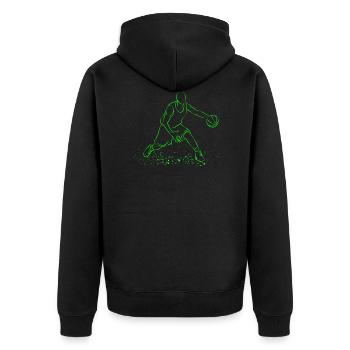 Basketball - Unisex Premium Bio Zip Hoodie - Schwarz - Hinten - Nico (187cm)