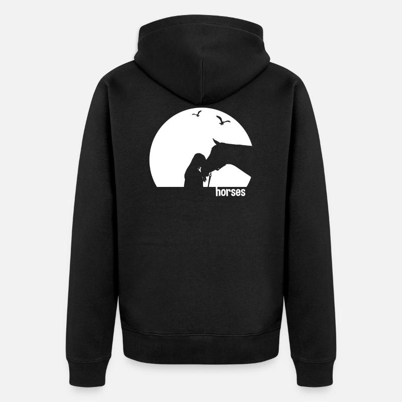 Chevaux d'amitié - Veste à capuche bio Premium Unisexe - noir