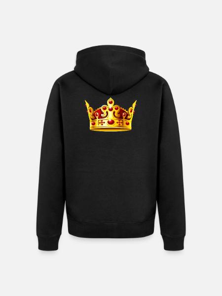 King - Unisex Premium Organic Zip Hoodie - black