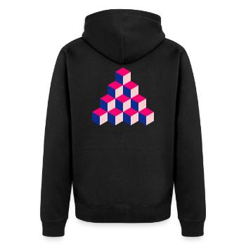 Tour de cubes - Veste à capuche bio Premium Unisexe - noir - Dos - Nico (187cm)