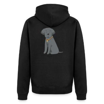 Dog - Unisex Premium Bio Zip Hoodie - Schwarz - Hinten - Nico (187cm)